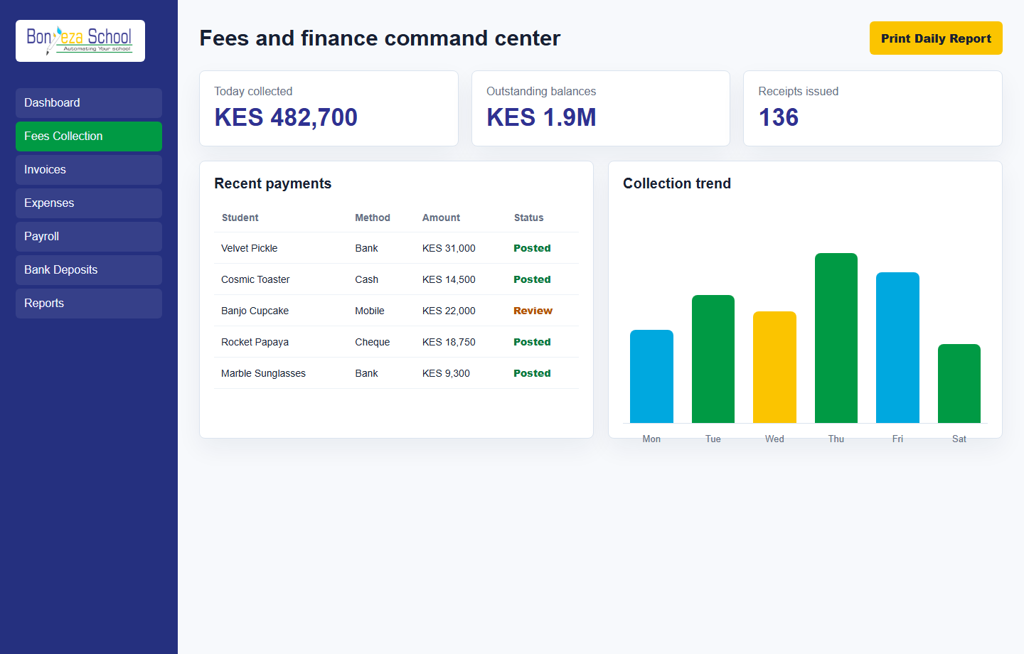 Finance And Fees screenshot